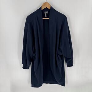 Sweaty Betty Navy Blue Open Front Sweatshirt Cardigan Lounge Jacket Size 6